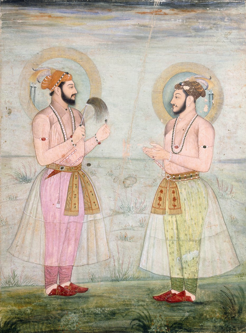 Portrætter af prins Dara Shikoh og prins Sulaiman Shikoh Nimbate, ca. 1665 af Mughal School