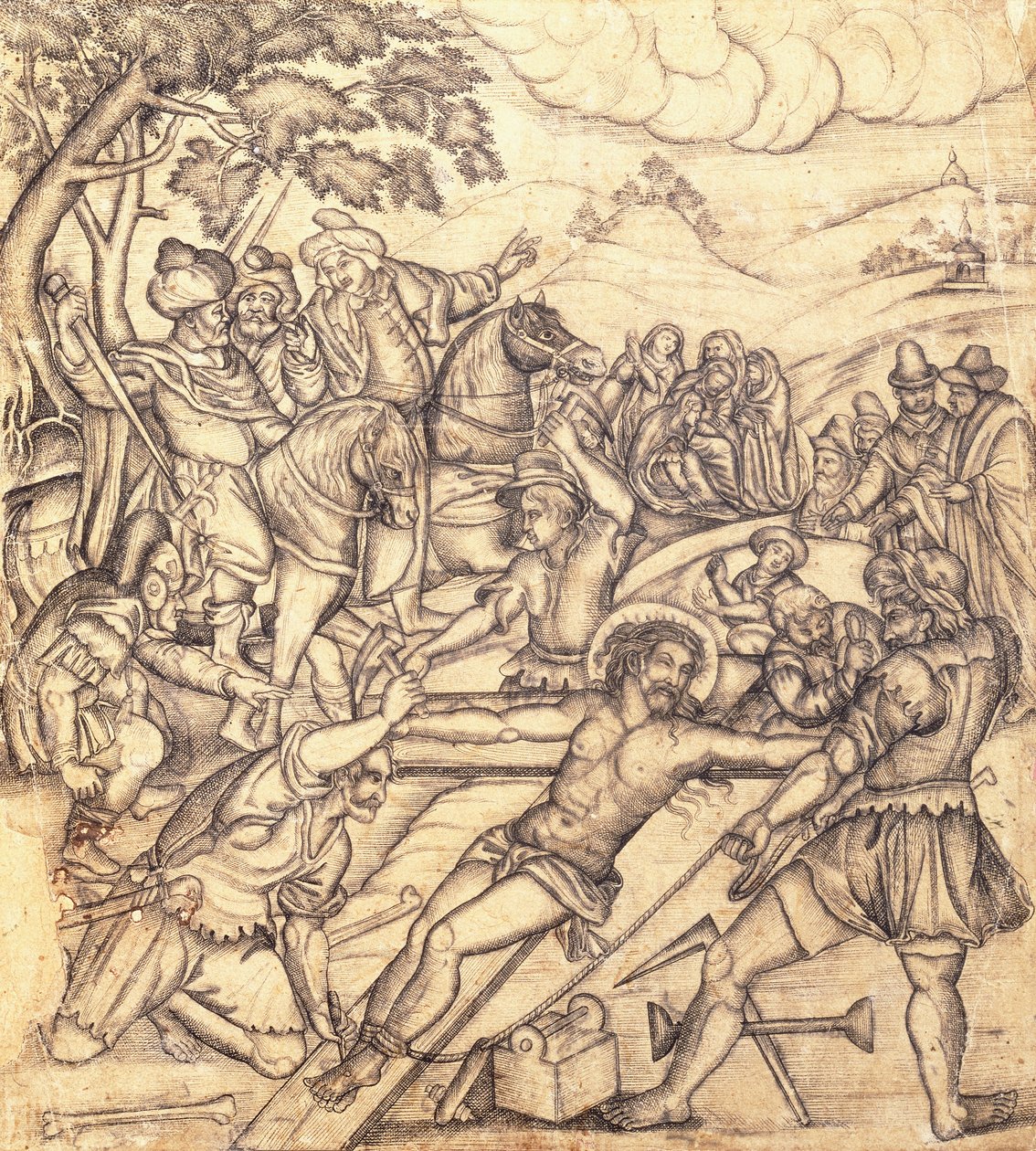 Korsfæstelsen, ca. 1650 af Mughal School