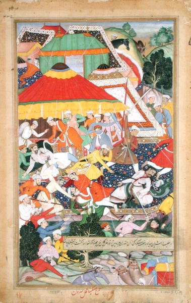Såret af Kilan Khan af en Rajiput under hans march til Gujarat i 1573 fra 