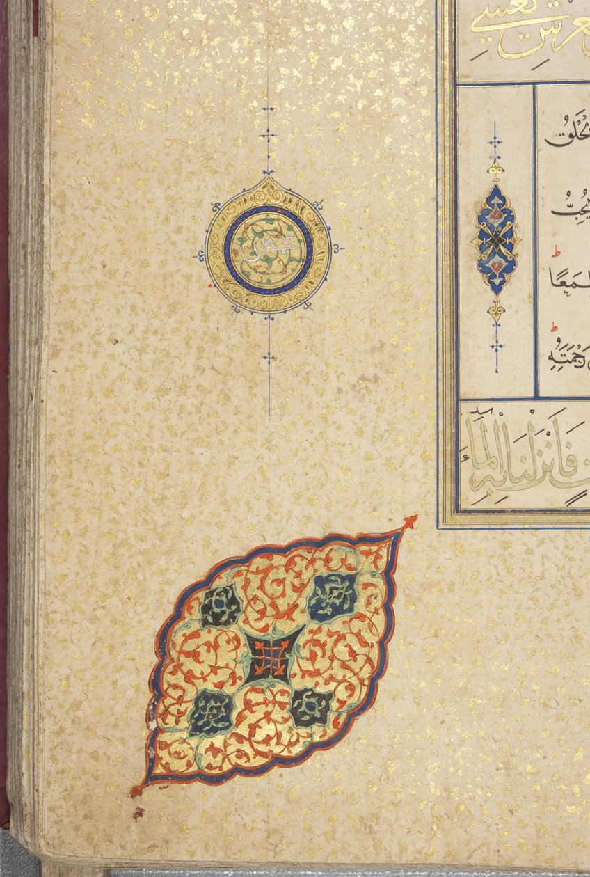 Fol 83 recto, Timurid Quran, 1441 (blæk & guld på papir) af Muhammad Mumin Abdallah Al Murwand