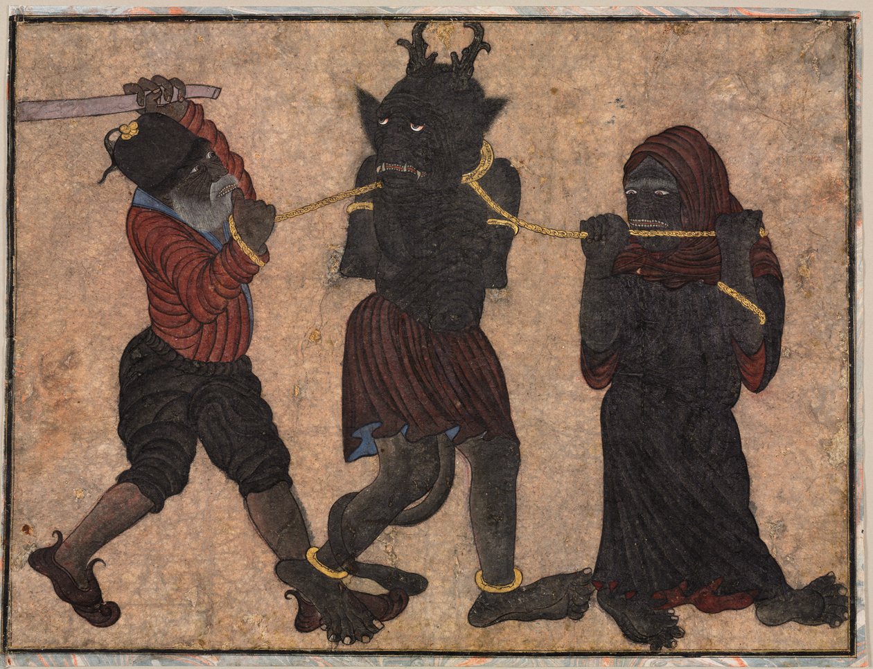 Dæmon i lænker, ca. 1453. af Muhammad Siya Qalam