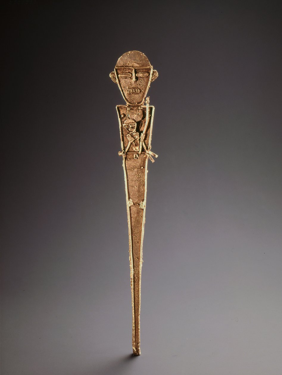 Kvindefigur, Colombia (guld) af Muiscan Culture Muiscan Culture