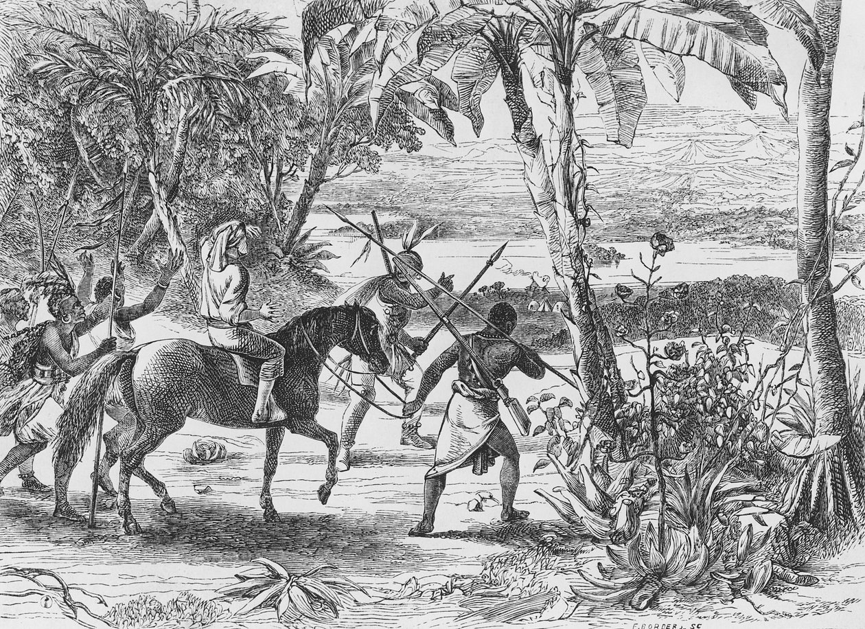 Jeg så med uendelig glæde det store objekt for min mission, - det længe søgte majestætiske Niger, glitrende til morgensolen, 1860 af Mungo Park