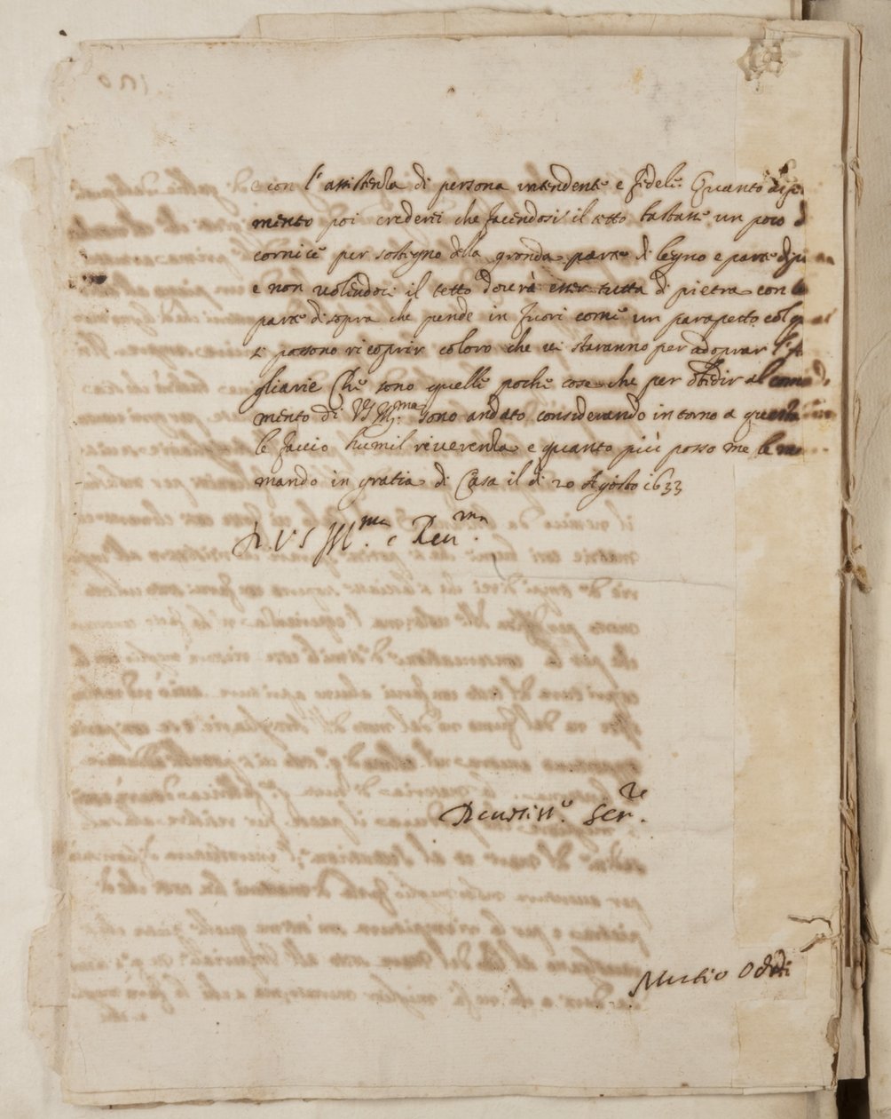 Portefølje med tegninger af Mutio Oddi af Urbino og andre, p120, ca. 1635-40 (pen og blæk på papir i indbundet bind) af Muzio Oddi