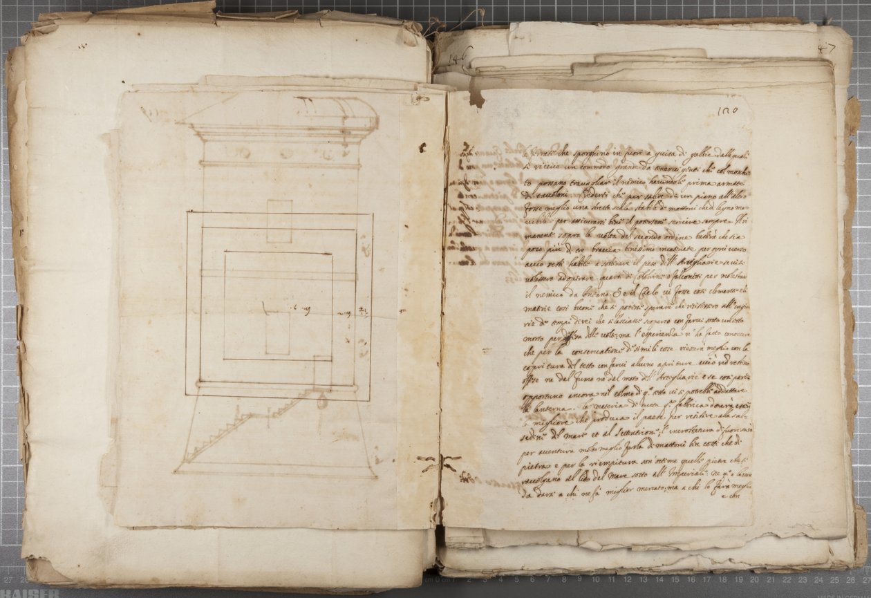 Portefølje med tegninger af Mutio Oddi fra Urbino og andre, s. 120, ca. 1635-40 (pen & blæk på papir i indbundet bind) af Muzio Oddi
