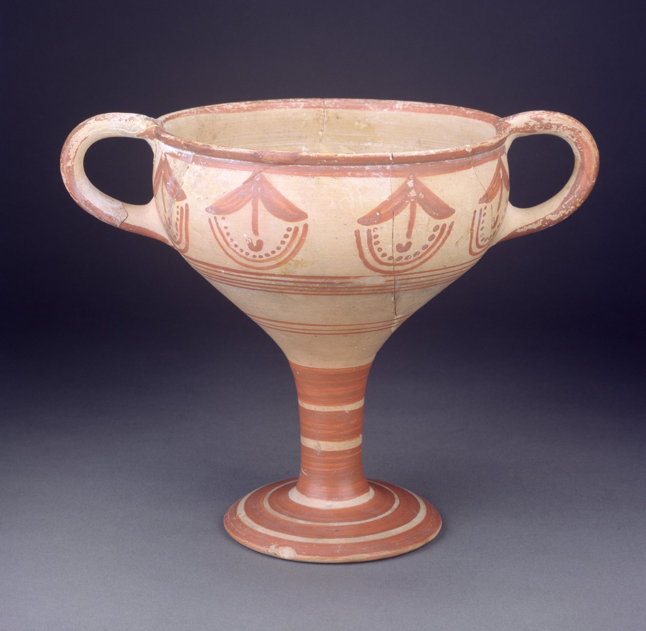 Kylix, Rhodos, Mykensk, Grækenland, ca. 1500 (malet lertøj) af Mycenaean