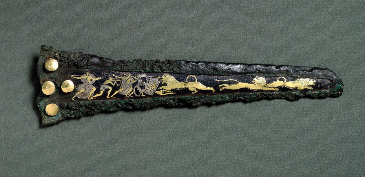 Dolk (bronze, guld og sølv) af Mycenaean