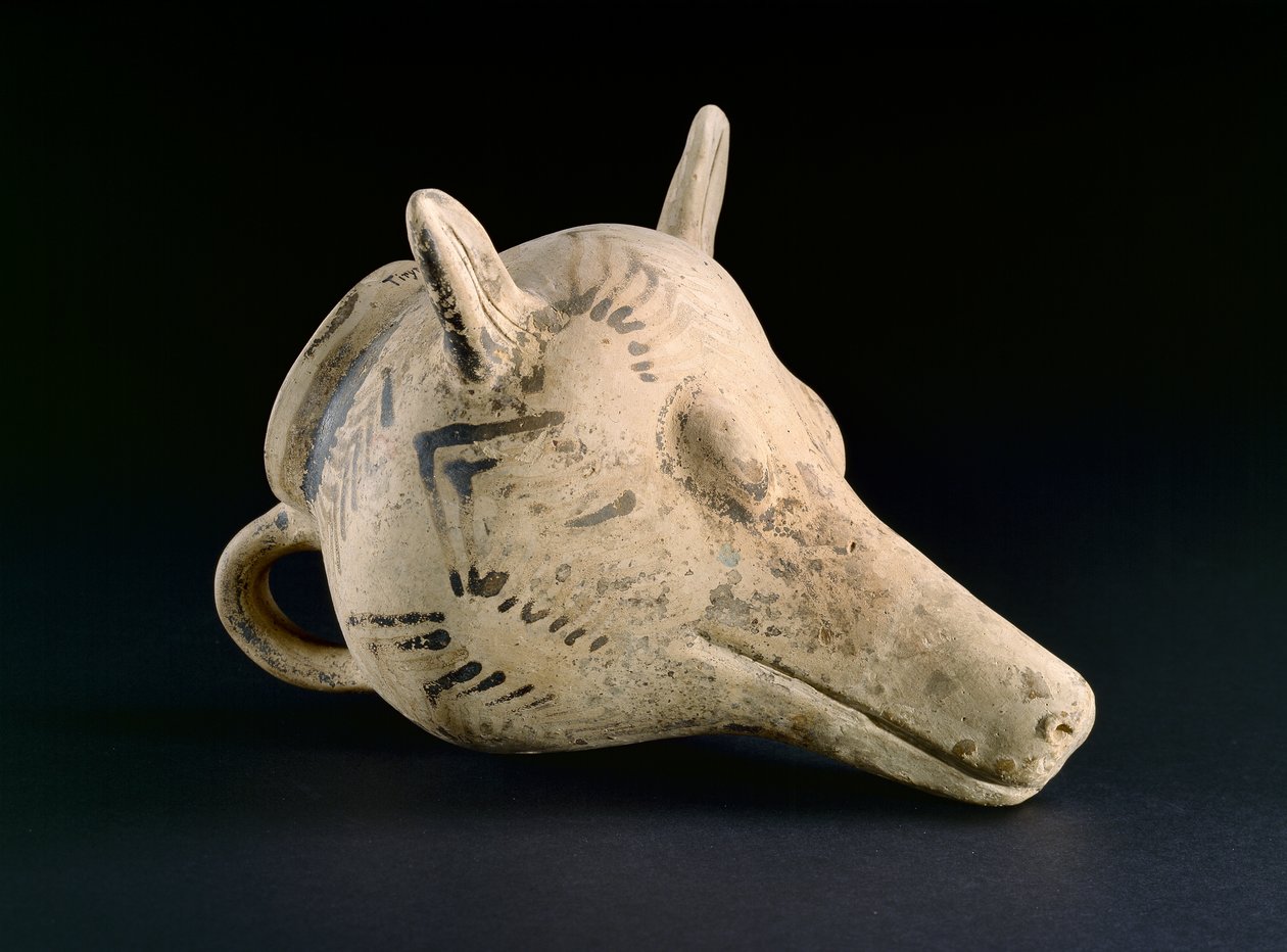 Fox rhyton keramik af Mycenaean