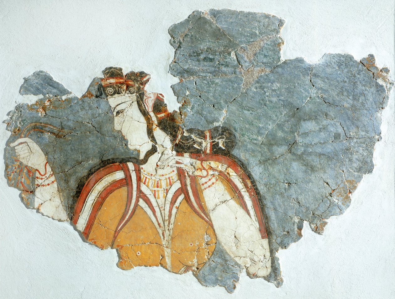Hofdame, fresko fra Mykene-paladset, Grækenland, mykensk civilisation af Mycenaean