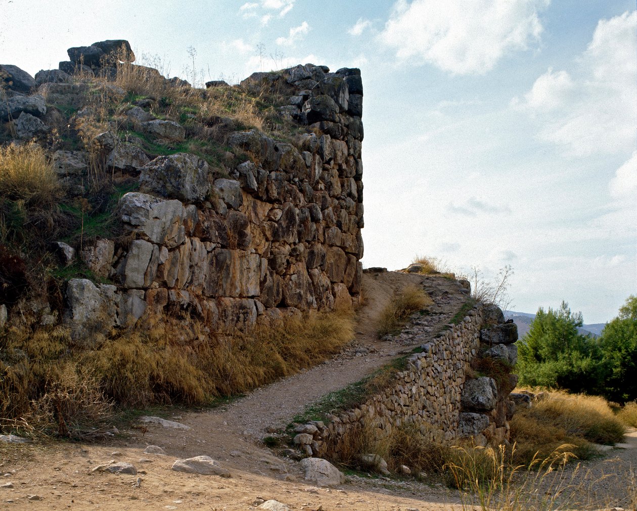 Mykensk kunst: adgang til det mykenske citadel, Tiryns Byen, omkring 1200 f.Kr. Grækenland af Mycenaean