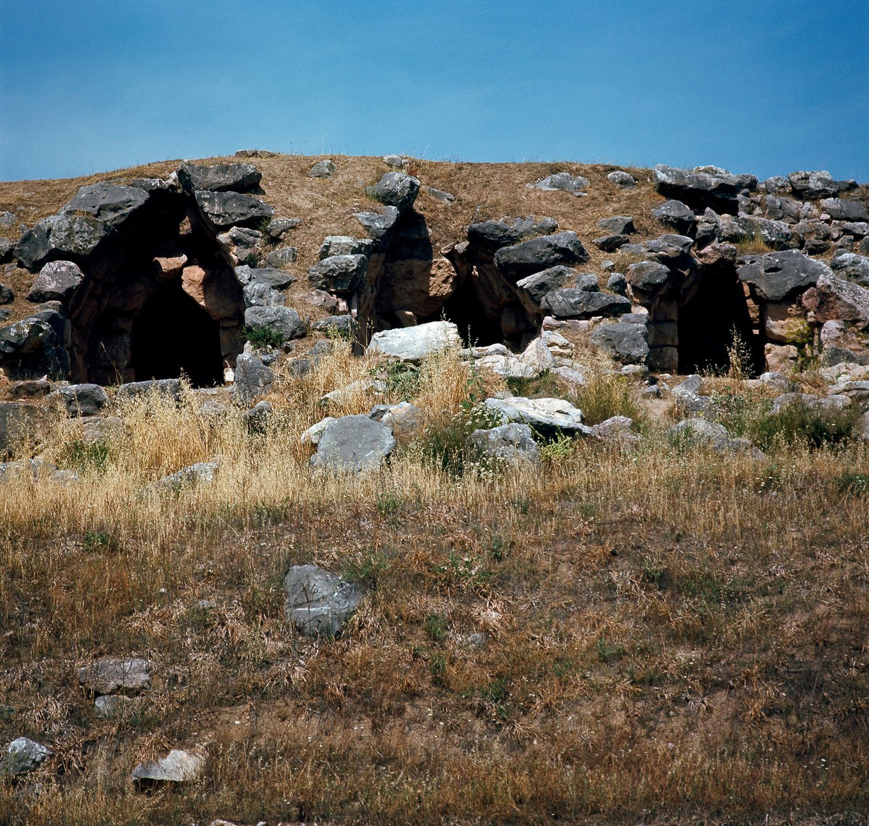 Mykensk kunst: huse bygget i fæstningsværket i byen Tirynthe, omkring 1200 f.Kr. Grækenland af Mycenaean
