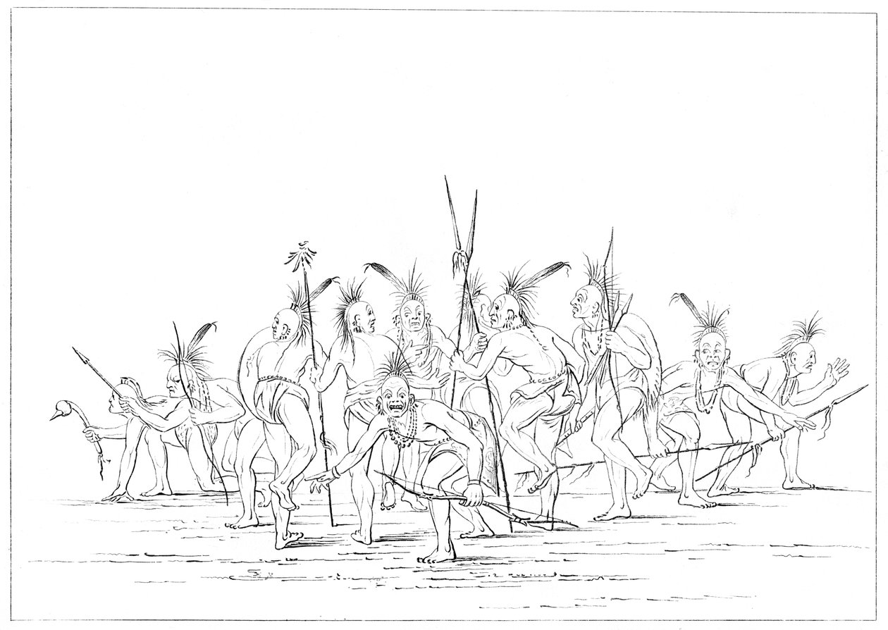 Discovery dance, Sac and Fox, Rock Island, Upper Mississippi, 1841. af Myers and Co