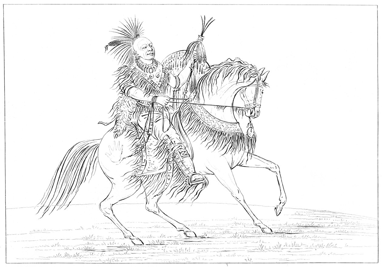 Keokuk til hest, Rock Island, Upper Mississippi, 1841. af Myers and Co