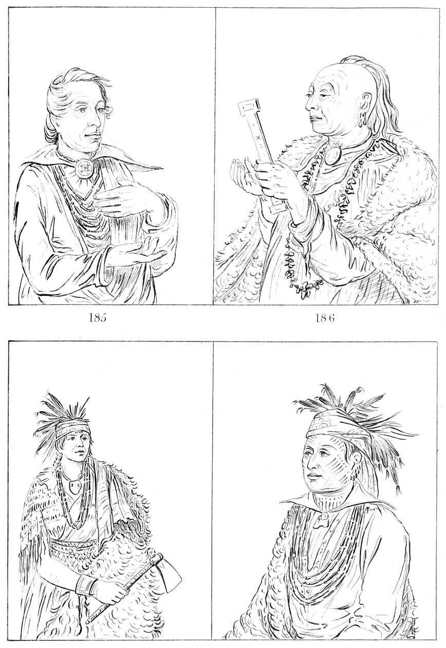 Kickapoos og Weas, 1841. af Myers and Co