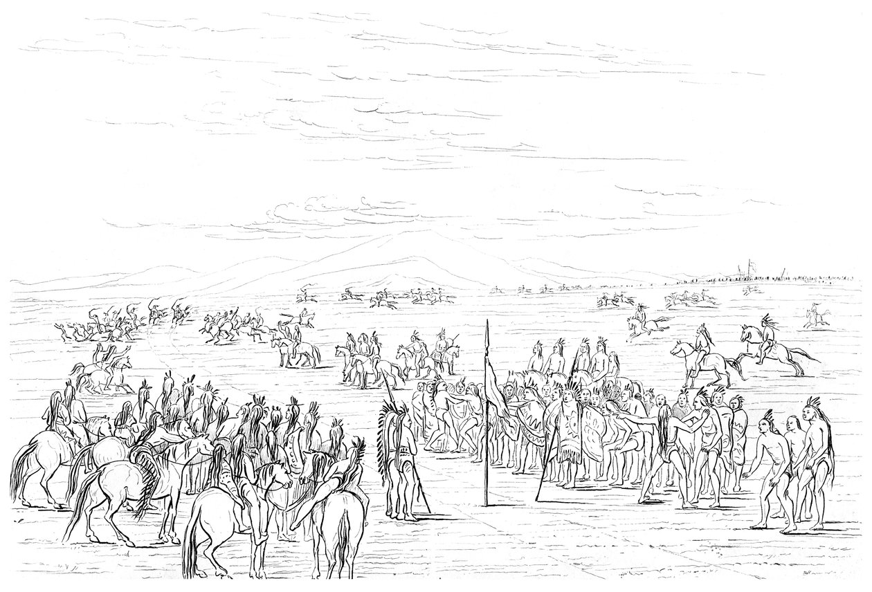 Native American hestevæddeløb, 1841. af Myers and Co