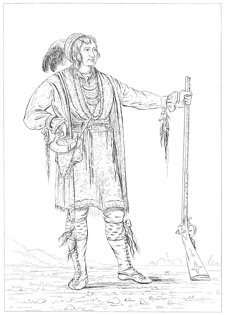 Osceola, krigsfange fra Florida-krigen, Fort Moultrie, South Carolina, 1841. af Myers and Co