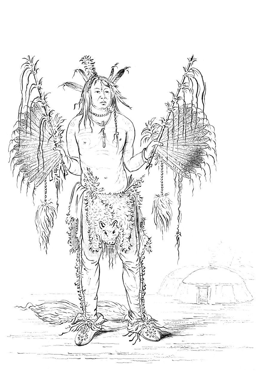 Portræt af en indianermand, 1841. af Myers and Co
