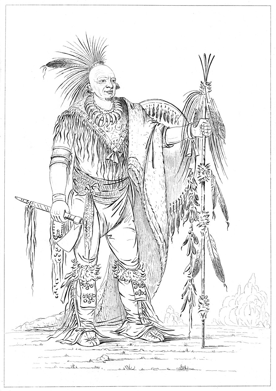 Sac eller Fox brave, 1841. af Myers and Co