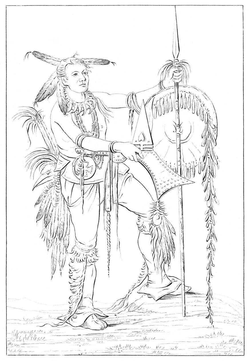 Sac or Fox brave, Rock Island, Upper Mississippi, 1841. af Myers and Co