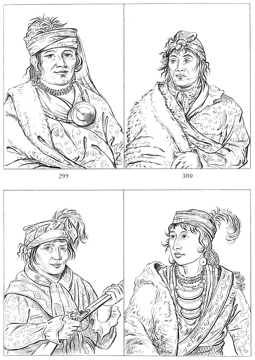 Seminole-høvdinge, Fort Moultrie, South Carolina, 1837-1838 1841. af Myers and Co
