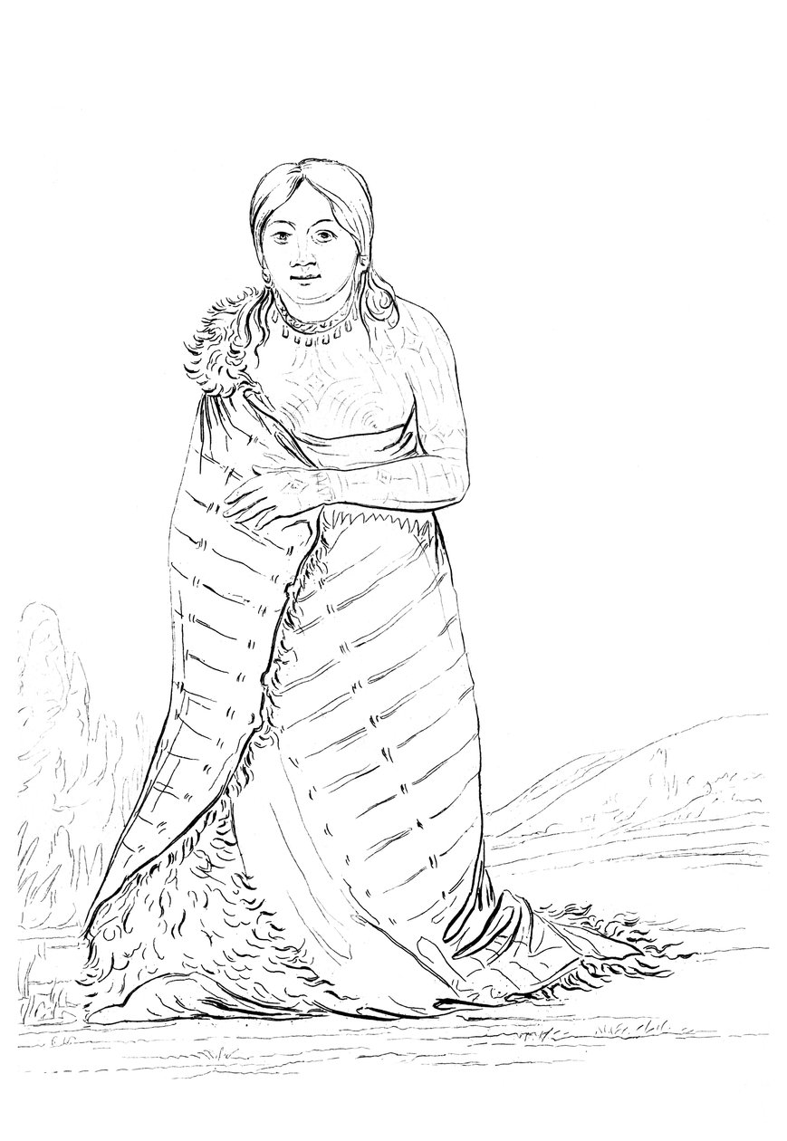 The Pure Fountain, hustru til høvdingen for Ponca-stammen, 1841. af Myers and Co