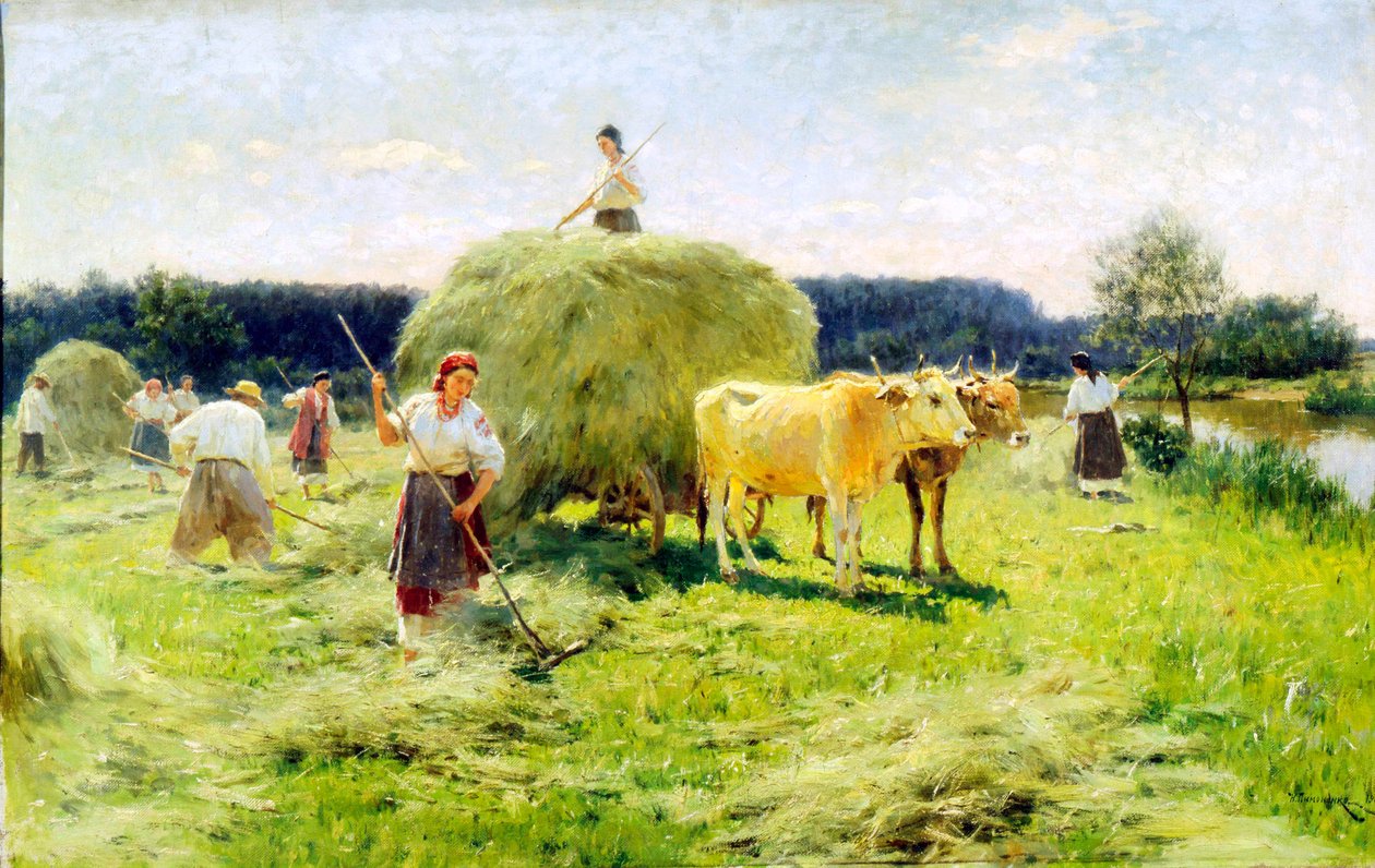Hey-Making, 1906. af Mykola Kornylijowytsch Pymonenko