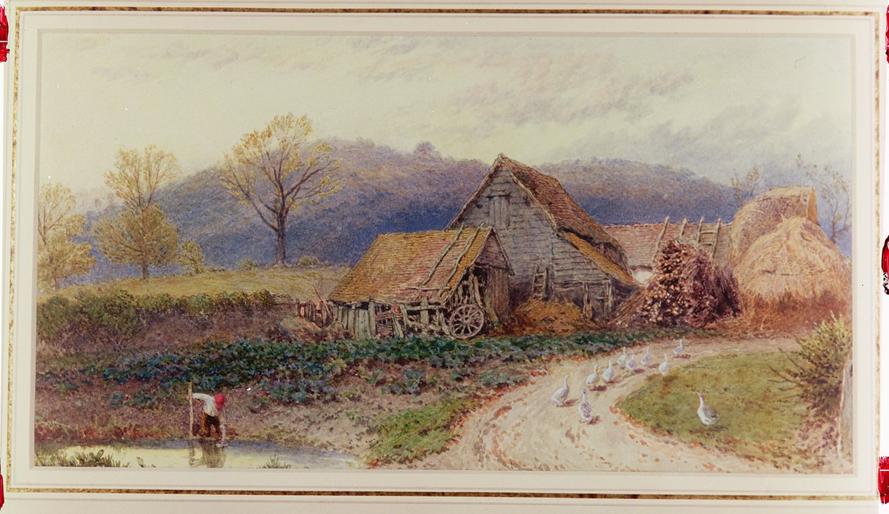Landskab med en gård af Myles Birket Foster