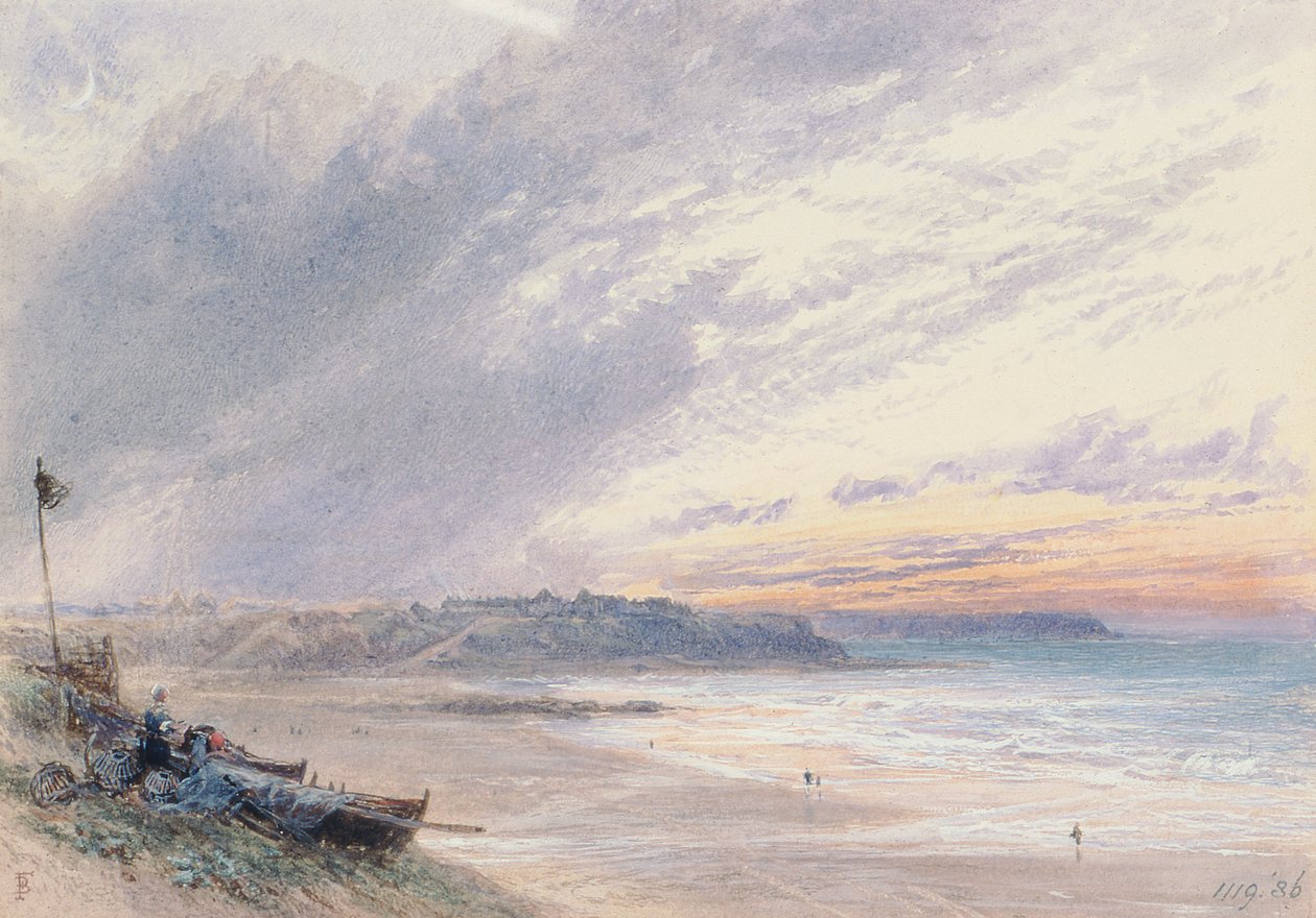 Himmel, 1800-tallet (akvarel) af Myles Birket Foster