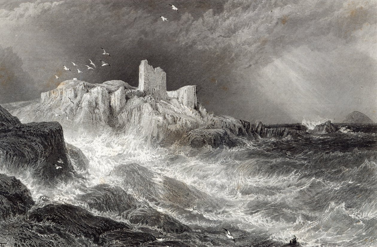Turnbury Castle, graveret af S. Bradshaw, trykt af Cassell und Company Ltd af Myles Birket Foster