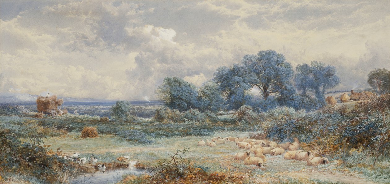 Udsigt over Holmwood Common, Surrey, af Myles Birket Foster