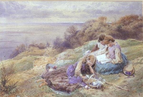 I Bonchurch, Isle of Wight af Myles Birket Foster