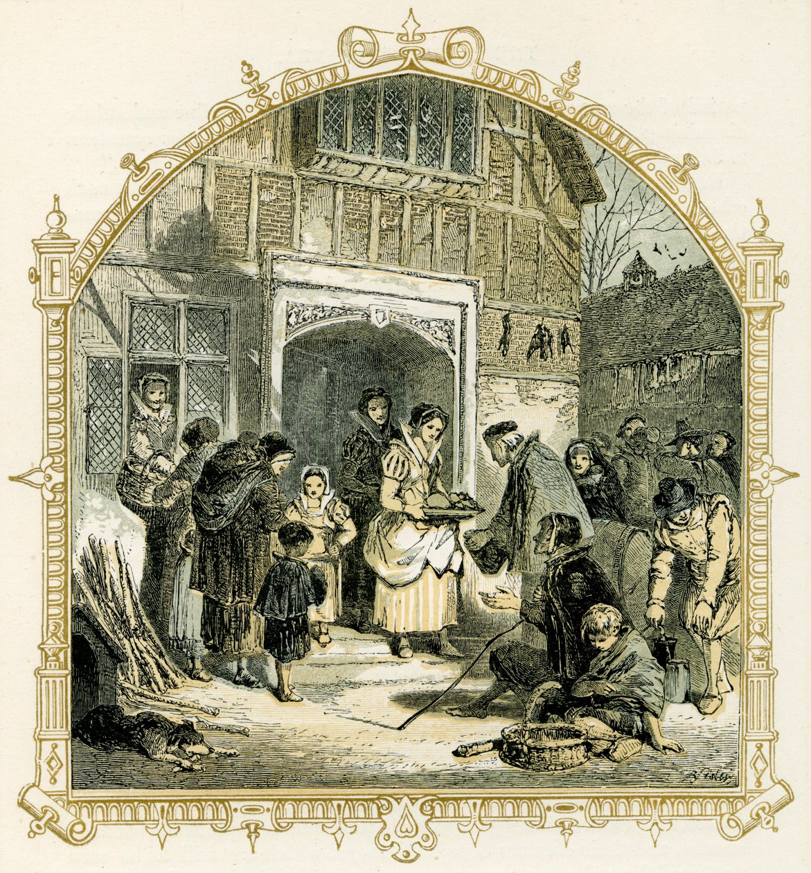 Elizabethansk julescene af Myles Birket Foster