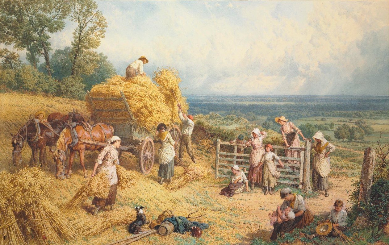 Høsttid (blyant og akvarel forstærket med kropsfarve på papir) af Myles Birket Foster