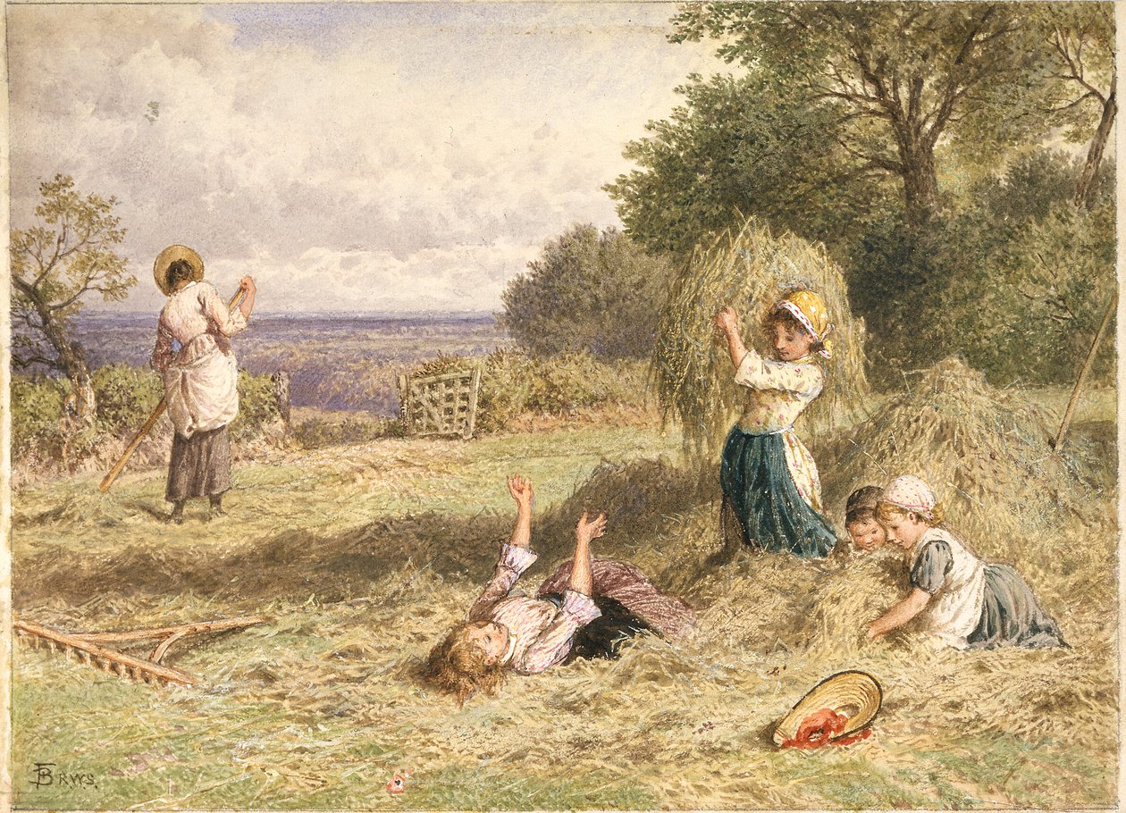 Landskab med figurer af Myles Birket Foster