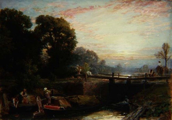 Lås ved solnedgang af Myles Birket Foster