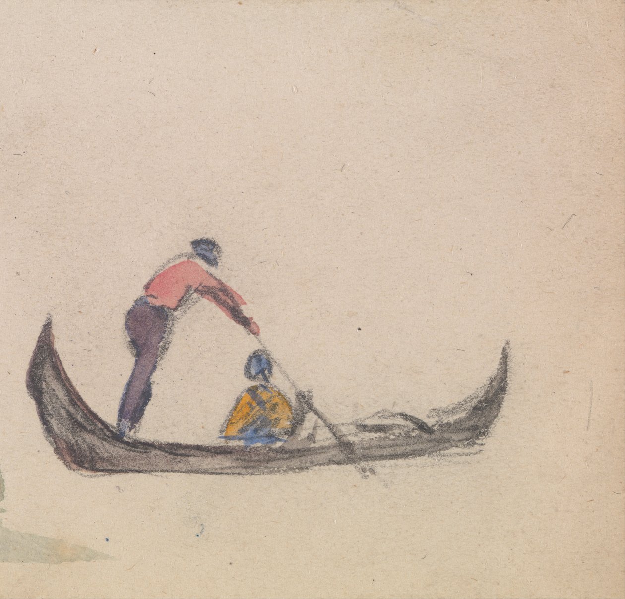 En af en gruppe på tre studier af gondoler af Myles Birket Foster