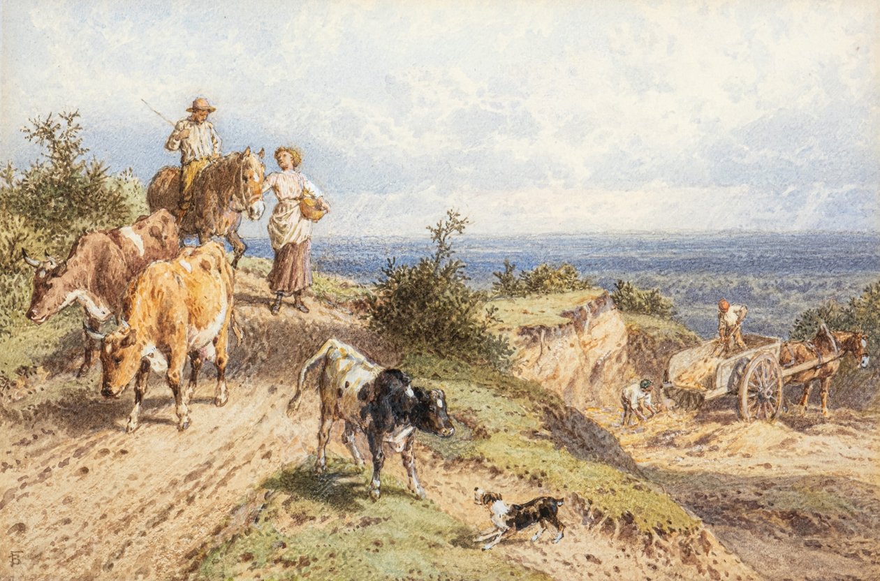 Vender hjem (akvarel) af Myles Birket Foster