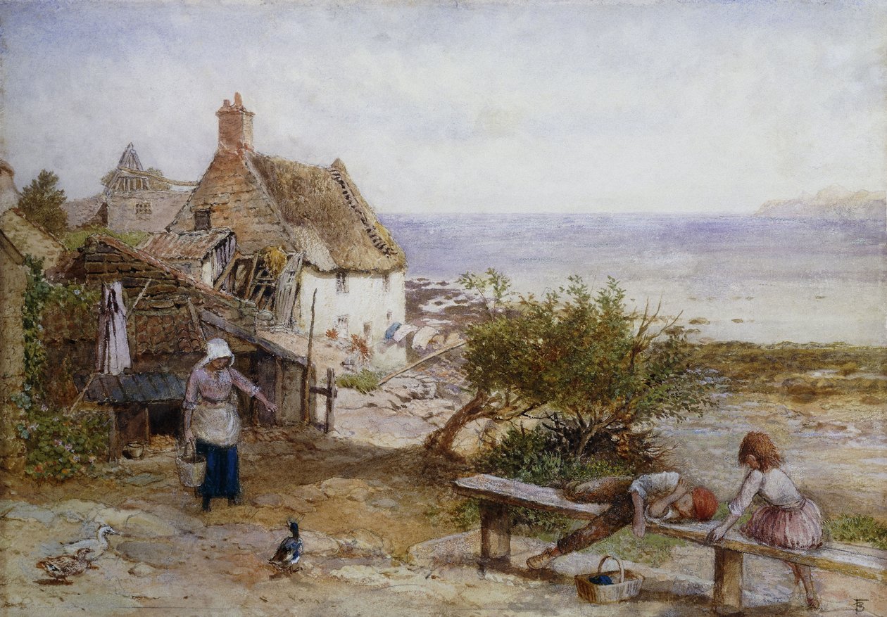 Runswick Bay, Yorkshire, af Myles Birket Foster