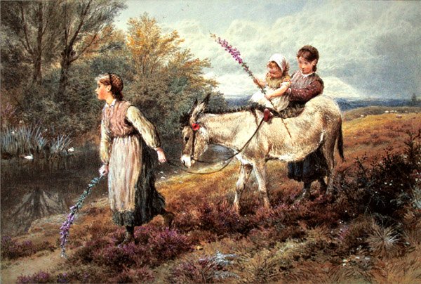 The Ride Home (akvarel med kropsfarve på papir) af Myles Birket Foster