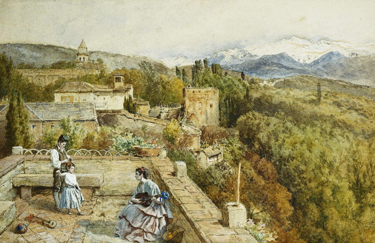 Sierra Nevada fra Alhambra, af Myles Birket Foster