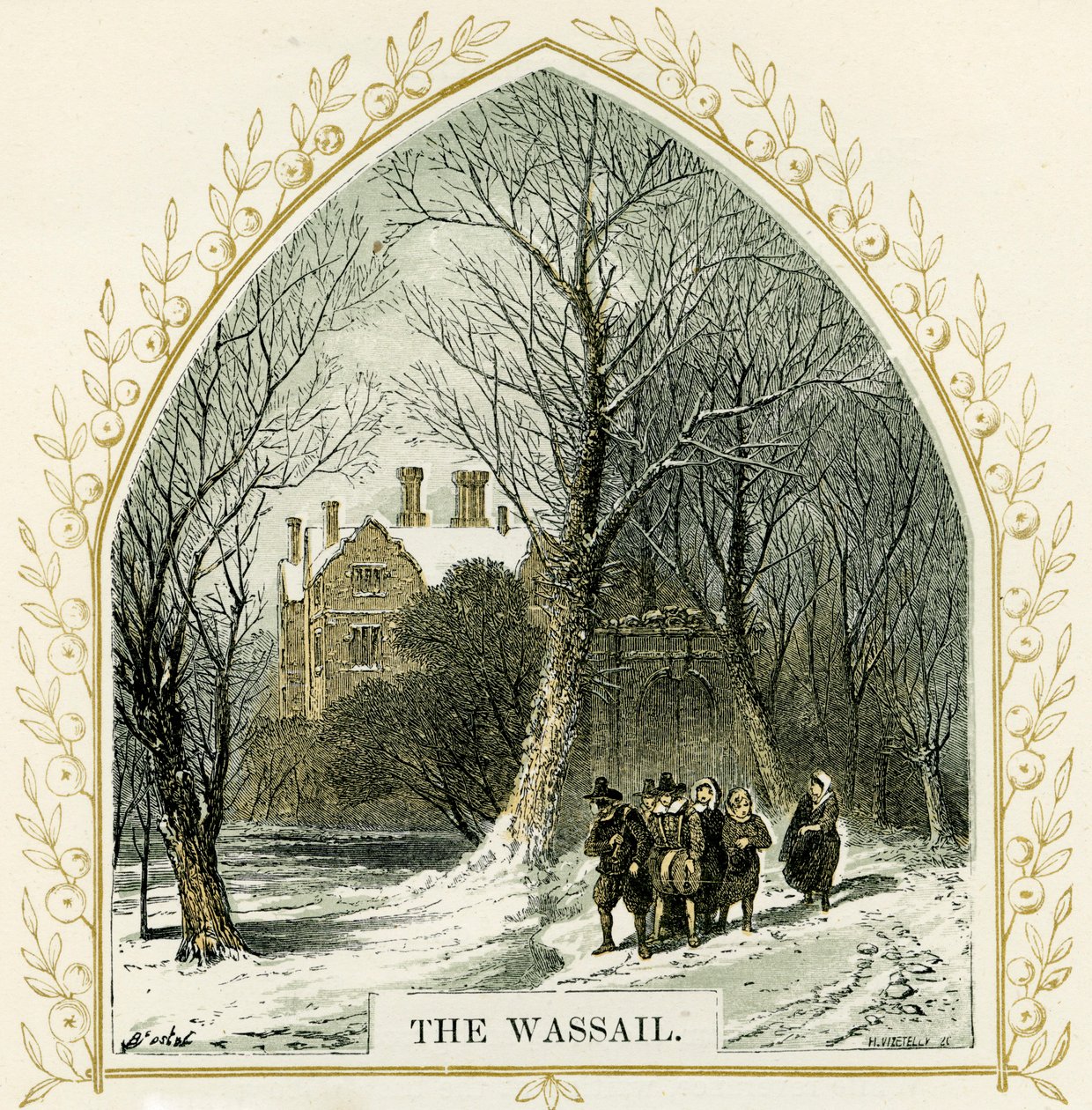 Wassailet - illustration af Birket Foster af Myles Birket Foster