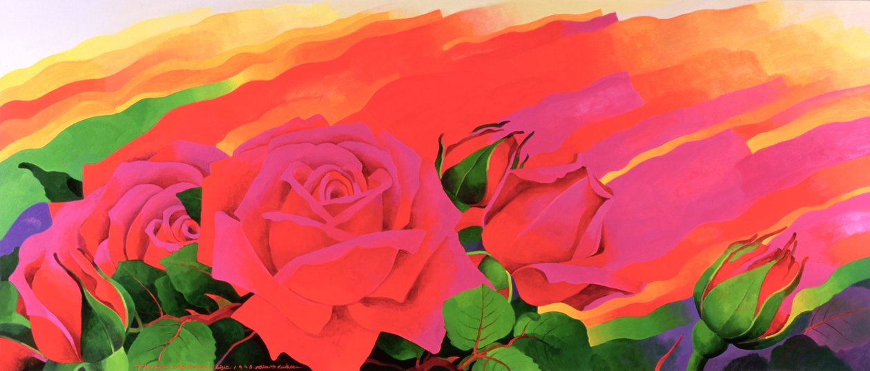 The Rose in the Festival of Light, 1995 (akryl på lærred) af Myung Bo Sim