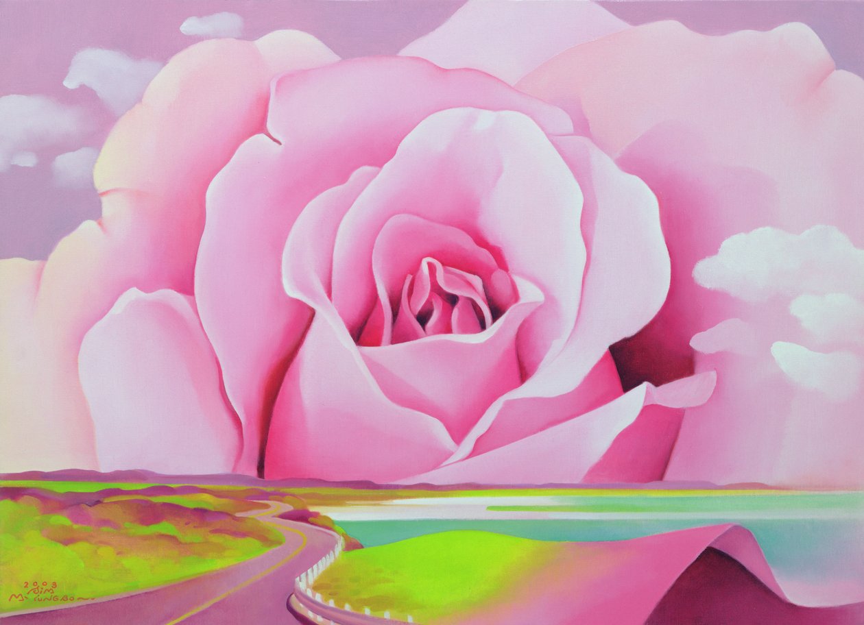 The Rose, 2003 (olie på lærred) af Myung Bo Sim