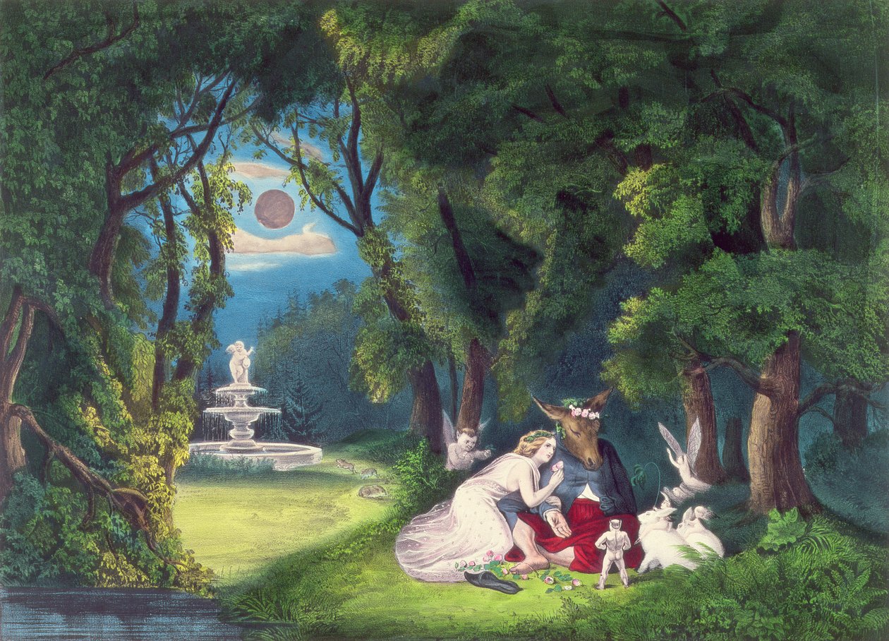 En skærsommernatsdrøm, pub. af Currier og Ives, New York af N. and Ives, J.M. Currier