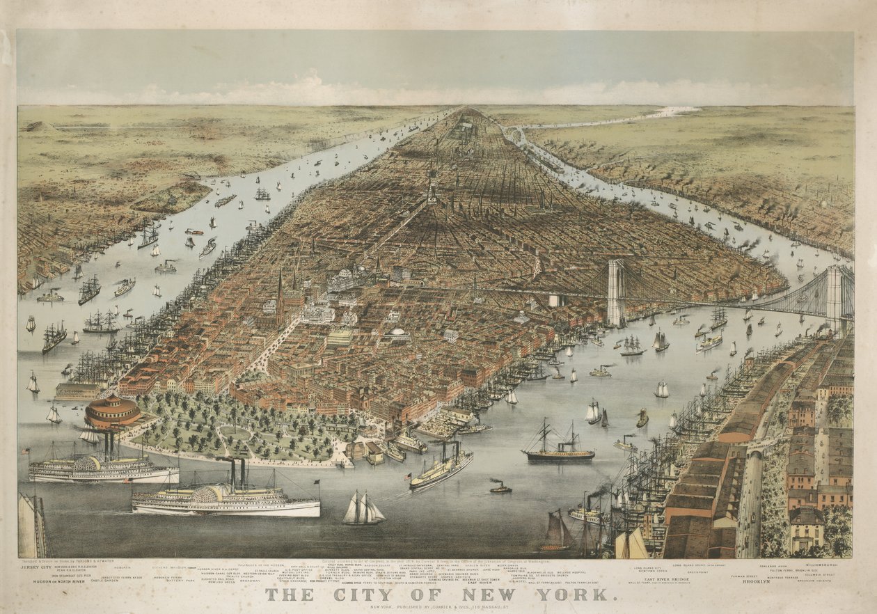 Byen New York, 1876 af Nathaniel Currier