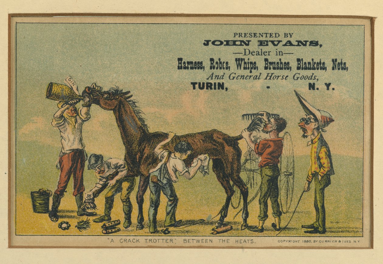 En crack traver mellem heatene, 1880 af N. and Ives, J.M. Currier