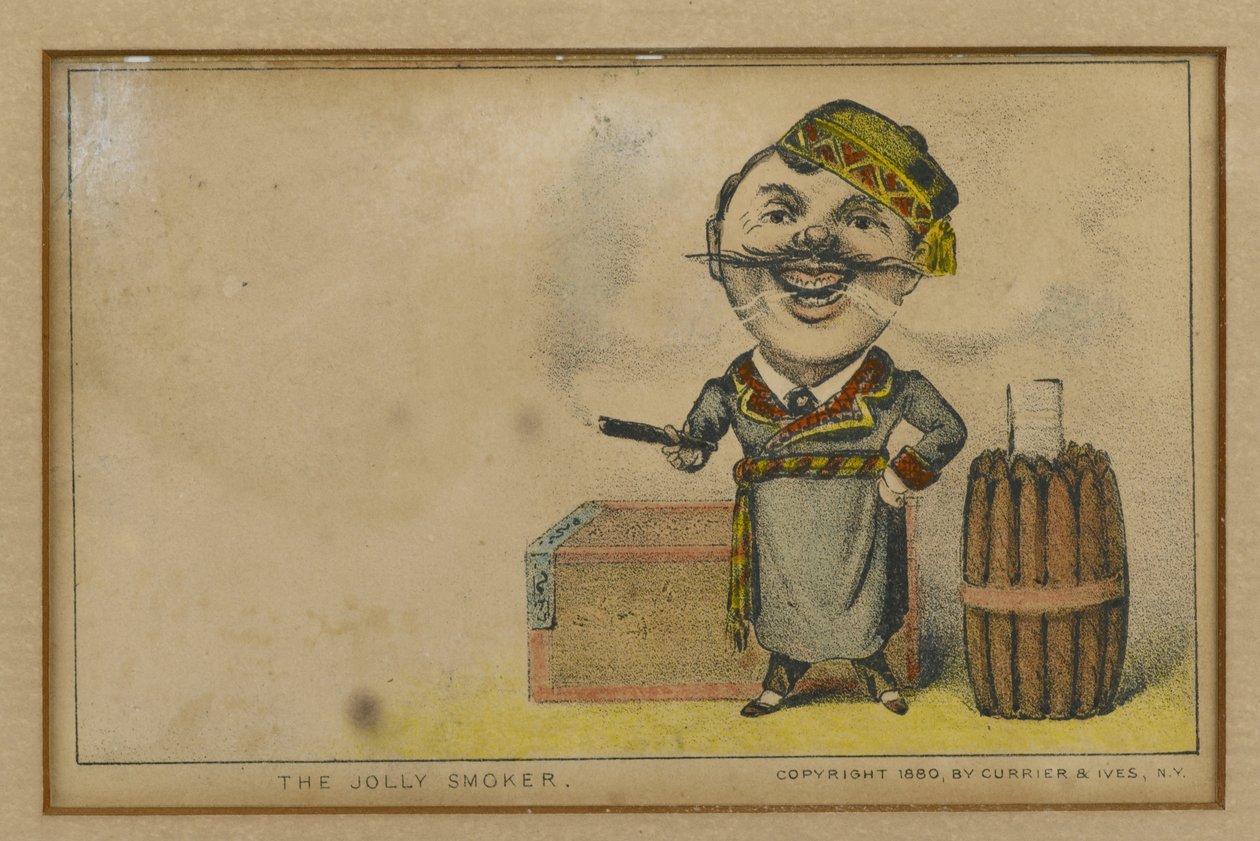 The Jolly Smoker, 1880 af N. and Ives, J.M. Currier