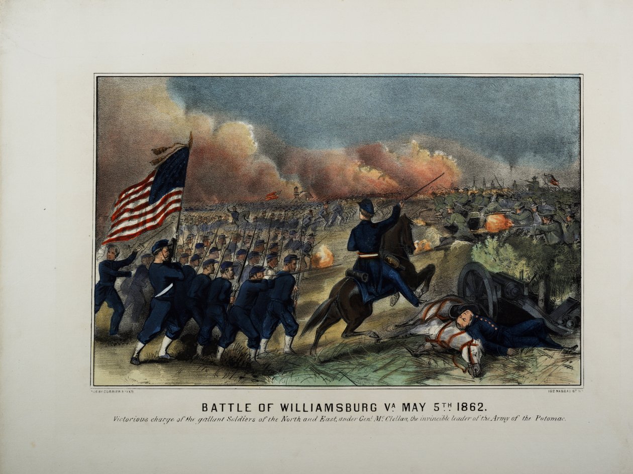 Slaget ved Williamsburg, Va. 5. maj 1862, ca. 1862 af N. and Ives, J.M. Currier