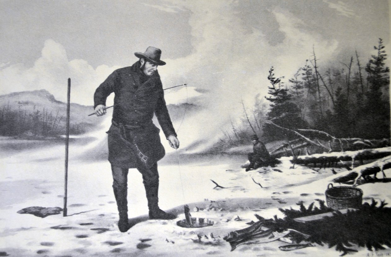 Currier & Ives Illustration 1800-tallet. Amerikansk vintersport af N. and Ives, J.M. Currier