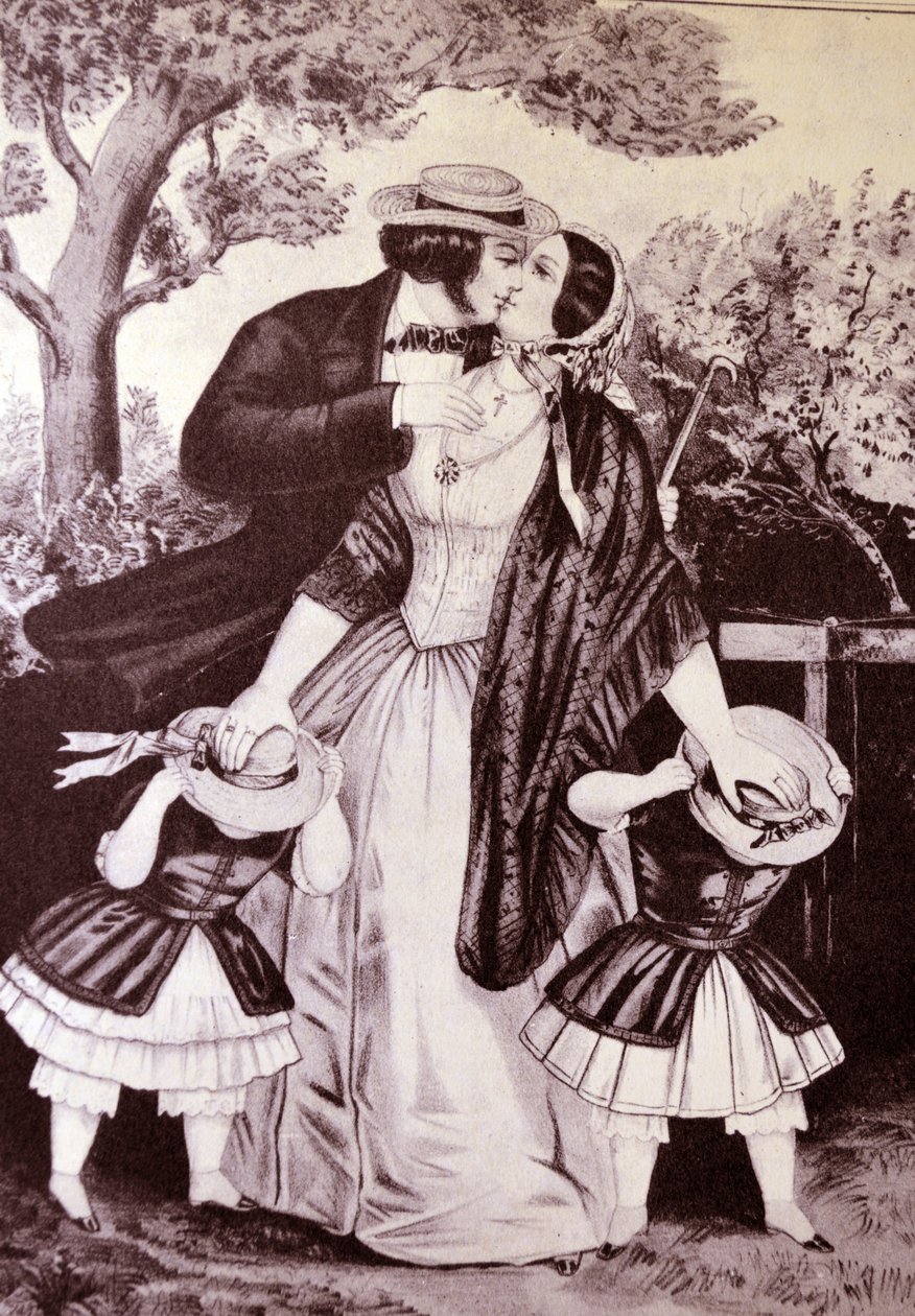Currier & Ives Illustration 1800-tallet. Kys mig hurtigt af N. and Ives, J.M. Currier